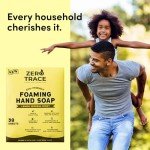 ZERO TRACE Foaming Hand Soap Sheets- Plastic Free Handwash Concentrate - Equivalent To 152 Fl Oz Of Liquid Eco-Friendly Hand Wash Lemon Verbena Scented