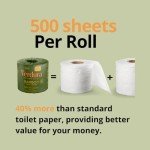 Bamboo Toilet Paper 2 Ply - 24 Rolls - 500 Sheets Per Roll - Septic Safe - FSC Certified - Tree free - Fragrance, DYE & Colors free, White