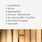 Bamboo Toilet Paper 2 Ply - 24 Rolls - 500 Sheets Per Roll - Septic Safe - FSC Certified - Tree free - Fragrance, DYE & Colors free, White