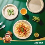 JOLLY CHEF Compostable Heavy Duty Plates 𝟳 𝗶𝗻𝗰𝗵 𝗮𝗻𝗱 𝟵 𝗶𝗻𝗰𝗵 [𝟭𝟮𝟬 𝗣𝗮𝗰𝗸] Eco-Friendly Disposable Paper Plates Bagasse Biodegradable Sugarcane Fibers Round Bulk for Party Dinner(Brown)