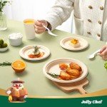 JOLLY CHEF Compostable Heavy Duty Plates 𝟳 𝗶𝗻𝗰𝗵 𝗮𝗻𝗱 𝟵 𝗶𝗻𝗰𝗵 [𝟭𝟮𝟬 𝗣𝗮𝗰𝗸] Eco-Friendly Disposable Paper Plates Bagasse Biodegradable Sugarcane Fibers Round Bulk for Party Dinner(Brown)