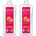 ECOS Grapefruit Dish Soap - Cuts Grease & Food Residue, Hypoallergenic, Sustainable Liquid, 50 Ounces (Pack of 2)