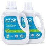 ECOS Laundry Detergent Liquid, 200 Loads - Dermatologist Tested Laundry Soap - Hypoallergenic, EPA Safer Choice Certified, Plant-Powered - Lemongrass, 100 Fl Oz (Pack of 2)