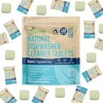 Natural Dishwasher Machine Cleaner Tablets - Plant Based Alternative Refill Dishwashing Detergent Tabs - Eco-Friendly And Plastic Free Way For Clean Dishwasher - 24 Pack Refills Dish Washer Soap Pods