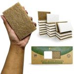 AIRNEX Natural Kitchen Sponges Pack of 20 - Biodegradable Cellulose and Coconut Husk Walnut Scrubber Sponges - Odor Free Non Scratch Sponges - Eco Friendly Quick Drying Dishwashing Sponges
