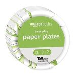 Amazon Basics Everyday Paper Plates, 10 Inch, Disposable, 150 Count