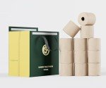 QingYa Bamboo Toilet Paper 12 Rolls, Resuable Packaging,New Plastic-Free,3 ply, Septic Safe,Unbleached Brown,Chemical Free,Tree-Free,Soft and Absorbent,Bathroom Tissue Rolls