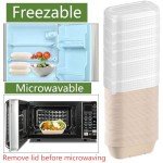 Nexboraque 50 Pack 23 oz Compostable Take Out Food Containers with PP Lid, Biodegradable Bagasse Paper Bowls Disposable Cardboard Meal Prep Containers Soup Serving Bowls for Leftovers, Salad