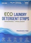 Proto Future Eco-friendly Laundry Detergent Sheets - (60 loads) Biodegradable, Hypoallergenic, Zero Waste, Plastic-Free Eco-Strips - No Enzymes, Plant-Based Formula (Fragrance Free, 60 washes)