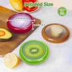 Hangmory Reusable Avocado Saver and Onions Storage,4PCS Silicone Fruit and Veggie Savers,Stretch Fresh Pods Storage Box Set for Fridge,Ideal for Avocados, Tomatoes, Apples, Lemons,Potatoes, Garlic