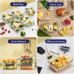 MFY 5-Pack 36 OZ Glass Storage Containers with Lids, Glass Meal Prep Containers Set, Airtight Lunch Containers with Lids, Microwave, Oven, Freezer and Dishwasher Safe, Gray
