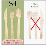 SWEET HOME Bamboo Utensils Disposable Set of 180 pcs 70 Forks 40 Spoons and 70 knives 100% Compostable - Bamboo Biodegradable Utensils Eco-Friendly Cutlery for Party Camping Travel & More