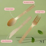 SWEET HOME Bamboo Utensils Disposable Set of 180 pcs 70 Forks 40 Spoons and 70 knives 100% Compostable - Bamboo Biodegradable Utensils Eco-Friendly Cutlery for Party Camping Travel & More
