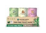 MOTHER EARTH Bamboo Toilet Paper - Ultra Soft & Strong 3-Ply Bath Tissue, 400 Sheets Per Roll, Hypoallergenic & Septic Safe, Mega Rolls, Pack of 3 Rolls