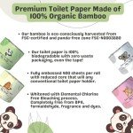 MOTHER EARTH Bamboo Toilet Paper - Ultra Soft & Strong 3-Ply Bath Tissue, 400 Sheets Per Roll, Hypoallergenic & Septic Safe, Mega Rolls, Pack of 3 Rolls