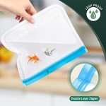 10Pack Dishwasher Safe Reusable Storage Bags, BPA Free PEVE Reusable Food Bags, Leakproof Silicone Freezer Bags, Reusable Gallon bags(10Pack-2 Gallon + 4 Sandwich + 4 Snack)