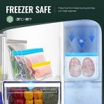 10Pack Dishwasher Safe Reusable Storage Bags, BPA Free PEVE Reusable Food Bags, Leakproof Silicone Freezer Bags, Reusable Gallon bags(10Pack-2 Gallon + 4 Sandwich + 4 Snack)