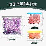 10Pack Dishwasher Safe Reusable Storage Bags, BPA Free PEVE Reusable Food Bags, Leakproof Silicone Freezer Bags, Reusable Gallon bags(10Pack-2 Gallon + 4 Sandwich + 4 Snack)