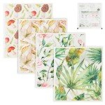 Parmedu Biodegradable Swedish Dishcloths 4-Pack with Disintegrable Package: Reusable, Absorbent and Quick-Drying Kitchen Towels, Environmentally Friendly Dish Towels Cleaning Wipes - Plant Pattern