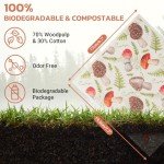 Parmedu Biodegradable Swedish Dishcloths 4-Pack with Disintegrable Package: Reusable, Absorbent and Quick-Drying Kitchen Towels, Environmentally Friendly Dish Towels Cleaning Wipes - Plant Pattern