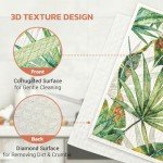 Parmedu Biodegradable Swedish Dishcloths 4-Pack with Disintegrable Package: Reusable, Absorbent and Quick-Drying Kitchen Towels, Environmentally Friendly Dish Towels Cleaning Wipes - Plant Pattern