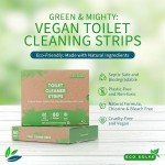 Natural Toilet Bowl Cleaner Strips, Eco-friendly, Non-toxic, Septic Safe, Removes Odors & Stains, Plastic-free, Natural Toilet Bowl Cleaner for Quick and Easy Cleaning, Toilet Fresheners (60 count)