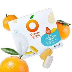 Orange House Plant Based Dishwasher Tabs 56 Count, Food Grade Orange Dishwasher Tablets, Deep Clean Dish Tabs, Eco-Friendly Dish Washer Tablets, No Synthetic Fragrance Dishwashing Tablet