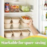 [100% Eco-Friendly] 34 oz Compostable To-Go Food Containers, Sugarcane Pulp Biodegradable Lunch Box - Microwave Safe, Disposable Takeout Box for Salad, Meal Prep, Main Courses - Pack of 50