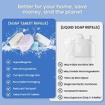 Zimwin 20 Pack Foaming Hand Soap Tablet Refills, 4 Scent, 12g Big Tablets, Makes 240 fl oz Soap Total, Eco Friendly Hand Wash Tablets Lemon, Coconut, Oceanic, Lavender Fragrance