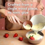Non-Toxic Cooking Utensils – 7-Piece Kitchen Utensils Set, Glue-Free & One-Piece Wooden Spoons for Cooking, Natural Wooden Utensil Set with Plant-Based Finish, Free of Forever Chemicals.