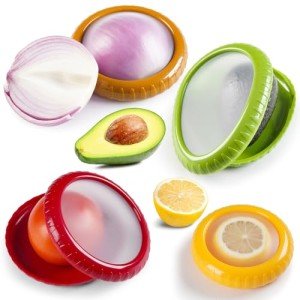 Avocado Saver and Onion Storage Set, 4 Pcs Silicone Fruit Vegetable Anti-oxidation Box,Reusable Fridge Fresh Pod Food Storage,Perfect Lemons Tomato Garlic Containers