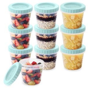 Bentgo Prep - 20 Piece 16 oz Leak-Proof Deli Containers with Lids, Food Storage for Meal Prep, Airtight, Twist-Top, Reusable, BPA-Free, Stackable, Microwave, Freezer, & Dishwasher Safe (Sea Blue)