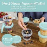 Bentgo Prep - 20 Piece 16 oz Leak-Proof Deli Containers with Lids, Food Storage for Meal Prep, Airtight, Twist-Top, Reusable, BPA-Free, Stackable, Microwave, Freezer, & Dishwasher Safe (Sea Blue)