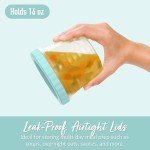 Bentgo Prep - 20 Piece 16 oz Leak-Proof Deli Containers with Lids, Food Storage for Meal Prep, Airtight, Twist-Top, Reusable, BPA-Free, Stackable, Microwave, Freezer, & Dishwasher Safe (Sea Blue)