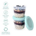 Bentgo Prep - 20 Piece 16 oz Leak-Proof Deli Containers with Lids, Food Storage for Meal Prep, Airtight, Twist-Top, Reusable, BPA-Free, Stackable, Microwave, Freezer, & Dishwasher Safe (Sea Blue)