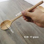 Wooden Spoons, 6 Pieces 9 Inch Wood Soup Spoons for Eating Mixing Stirring, Long Handle Spoon with Japanese Style Kitchen Utensil, ADLORYEA Eco Friendly Table Spoon (Beech, 9 Inch)