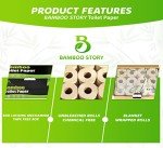 Bamboo Story Premium Bamboo Toilet Paper, PFAS Free, Chemical Free Toilet Paper, Unbleached, (24) 3PLY & 300 Sheets, FSC Certified, Organic Brown, Plant-Based, Tree-Free, Plastic Free, BPA Free (24)