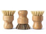 ECOLULU Natural Bamboo Dish Brush Plant Based Bristles | 3 Pack Wooden Dish Brush | Bamboo Scrub Brush for Cleaning Dishes, Pots, Pans and Vegetables | Biodegradable Eco Friendly Products