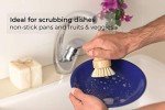 ECOLULU Natural Bamboo Dish Brush Plant Based Bristles | 3 Pack Wooden Dish Brush | Bamboo Scrub Brush for Cleaning Dishes, Pots, Pans and Vegetables | Biodegradable Eco Friendly Products