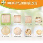 Raj Eco Compostable Palm Leaf Plates Like Bamboo Plates Disposable - 10 Inch Square 50 Party Plate, Natural Wooden, Eco-Friendly, Fancy Biodegradable & Disposable Wedding Picnic Plate
