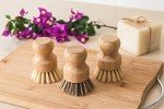 ECOLULU Natural Bamboo Dish Brush Plant Based Bristles | 3 Pack Wooden Dish Brush | Bamboo Scrub Brush for Cleaning Dishes, Pots, Pans and Vegetables | Biodegradable Eco Friendly Products