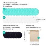 30-Pack Reusable Makeup Remover Pads | Eco Friendly & Zero Waste Cotton Rounds | Beauty Products | Natural & Organic Face Pads with Laundry Bag | Soft for All Skin Types | Bamboo Wipes for Cleansing