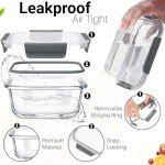 Glass Food Storage Containers 10 Packs - Eco Friendly Borosilicate Glass with BPA Free Locking Lids, Microwave Safe Prep Contaniers Set for Meal | Leakproof & Airtight Lunch Box for Kitchen Foods
