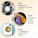 Green Llama Eco-Friendly Laundry Powder, (3-Pack) - Hypoallergenic, 180 Loads Total, Safe for Sensitive Skin, Biodegradable Ingredients, Compostable Bag - Effective Unscented Cleaning - without Scoop