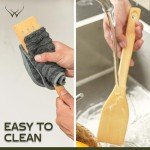 WOODLAND-USA Bamboo Wooden Spoons for Cooking 6 Pcs – Handmade Wooden Utensil Set for Nonstick Cookware – Serving Spoon, Turner, Heat-Resistant – Eco-Friendly, Durable & Lightweight Spatula Set - Gift