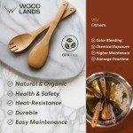WOODLAND-USA Bamboo Wooden Spoons for Cooking 6 Pcs – Handmade Wooden Utensil Set for Nonstick Cookware – Serving Spoon, Turner, Heat-Resistant – Eco-Friendly, Durable & Lightweight Spatula Set - Gift