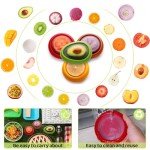 Zyphora Avocado Saver & Tomato Holder Set of 4 Silicone Food Storage Containers - Reusable Silicone Fruit Storage Box for Garlic, Onions, Lemons, Potatoes - Includes Fruit Peeler