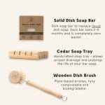Zero Waste MVMT Ultimate Dish Washing Bundle | Eco-Friendly Gift | Solid Dish Soap Bar, Cedar Soap Tray, Wood Dish Brush, Bamboo Pot Brush, Swedish Dishcloths & Loofah Sponge | 9 pc. Set
