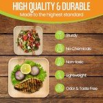 Raj Palm Leaf Plates Disposable Bamboo Plates 10 Inch & 7 Inch Square Party Pack (50 Pc) Compostable and Biodegradable - Better than Plastic & Paper Plate for Lunch, Birthday, Camping