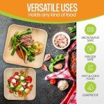Raj Palm Leaf Plates Disposable Bamboo Plates 10 Inch & 7 Inch Square Party Pack (50 Pc) Compostable and Biodegradable - Better than Plastic & Paper Plate for Lunch, Birthday, Camping